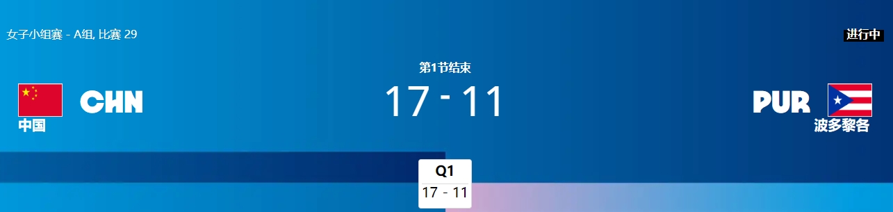 開局不錯！中國女籃首節(jié)17-11領(lǐng)先波多黎各