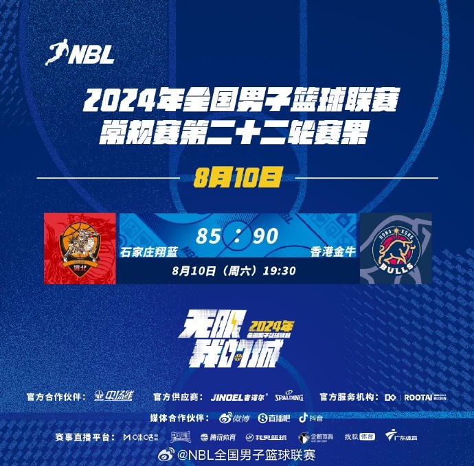 NBL今日賽果：石家莊翔藍85-90憾負香港金牛