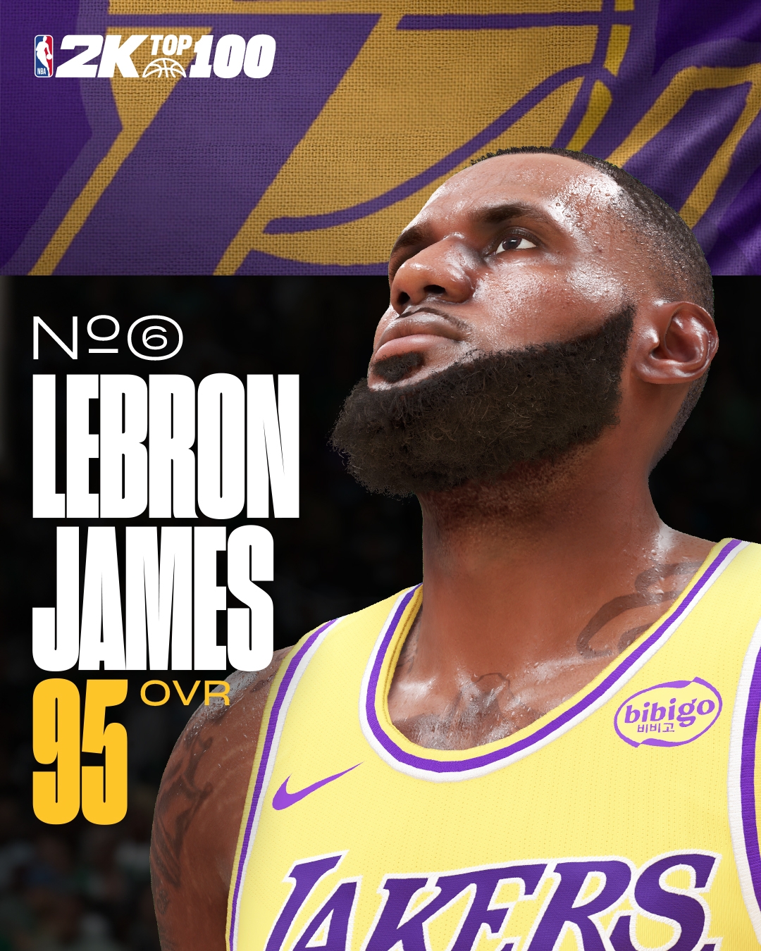 ?NBA2K25能力值第6名：詹姆斯95