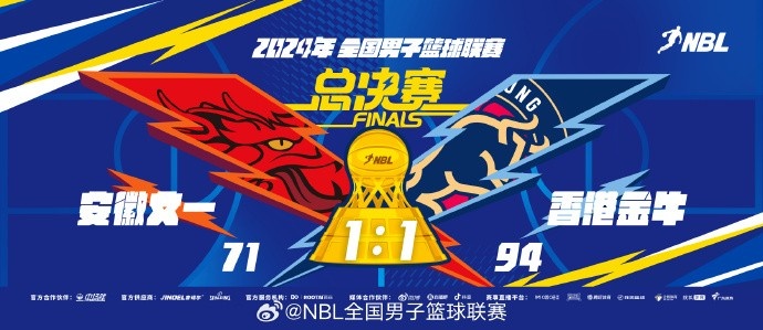 NBL總決賽G2：安徽文一71-94不敵香港金牛 大比分1-1戰(zhàn)平