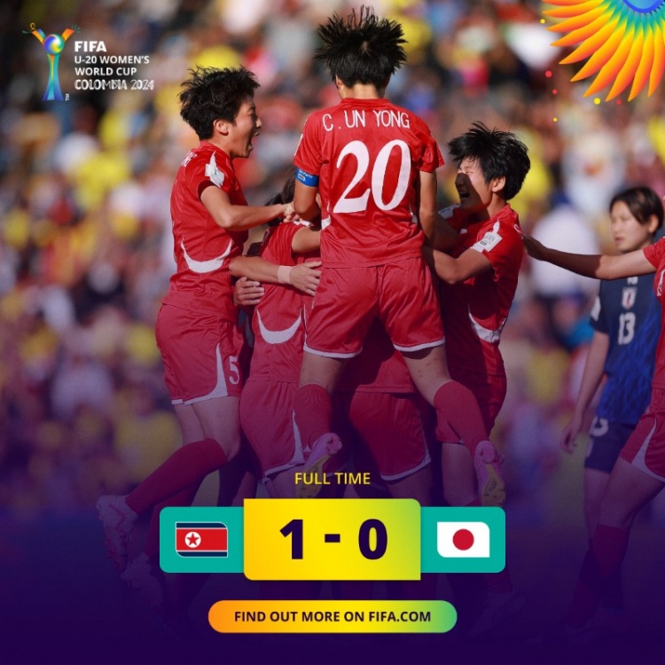 7戰(zhàn)全勝！U20女足世界杯決賽朝鮮1-0日本，今年已3連殺對手